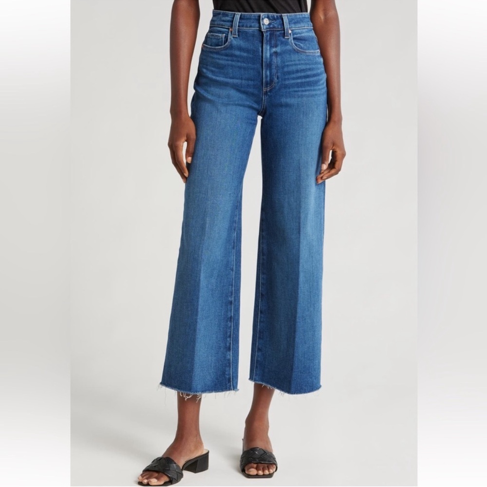 Paige Anessa Rae Hem Wide-Leg Crop Jeans